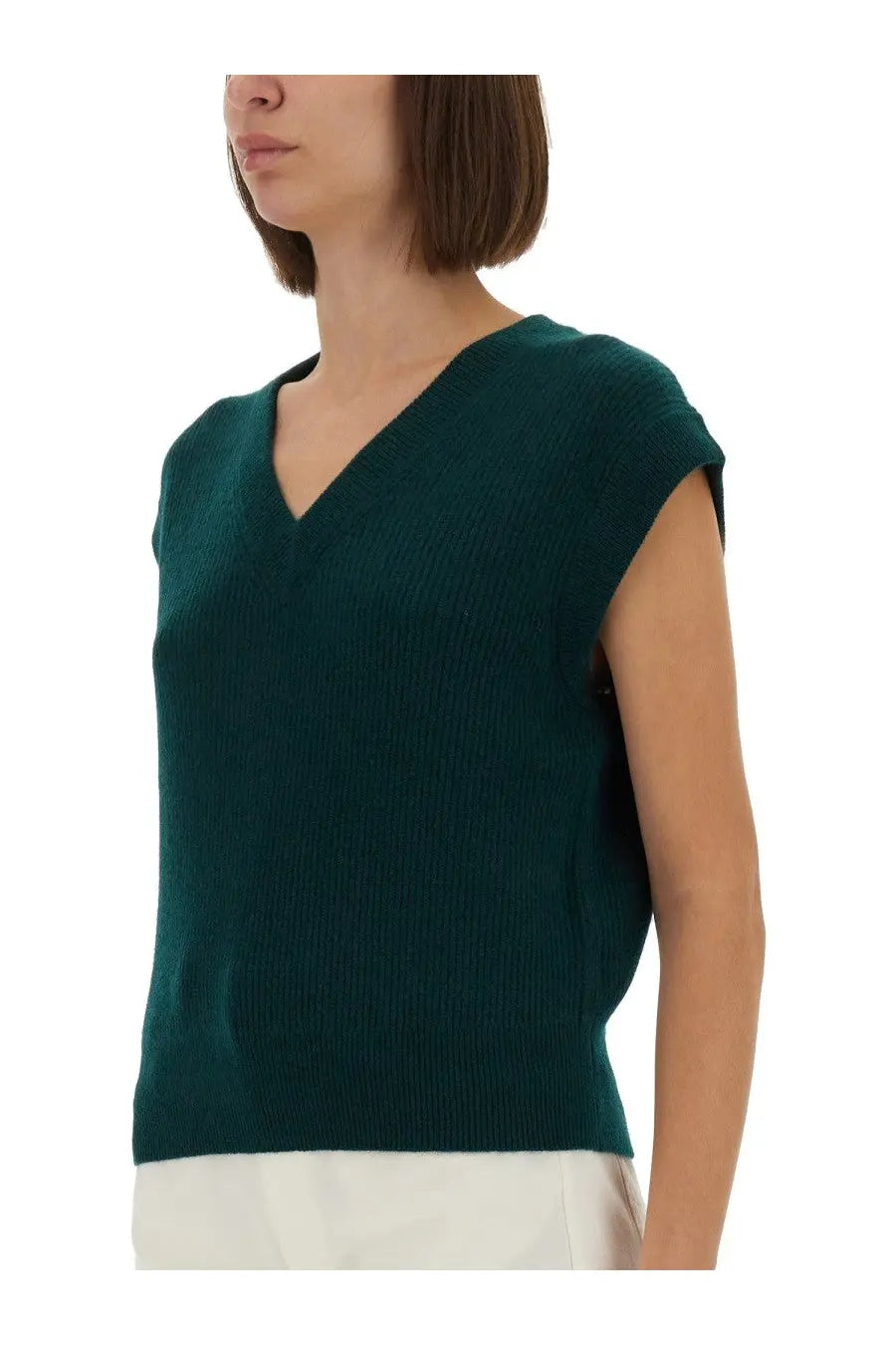 Guest In Residence Women's Ribbed Knit Vest Green, view 4