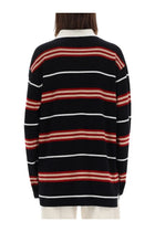 Guest In Residence Women's Striped Rugby Polo Shirt Black, view 3