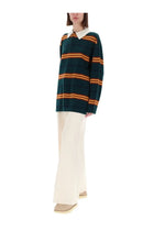 Guest In Residence Women's Striped Rugby Polo Shirt Multicolor, view 2