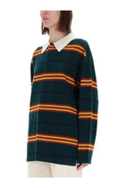 Guest In Residence Women's Striped Rugby Polo Shirt Multicolor, view 4