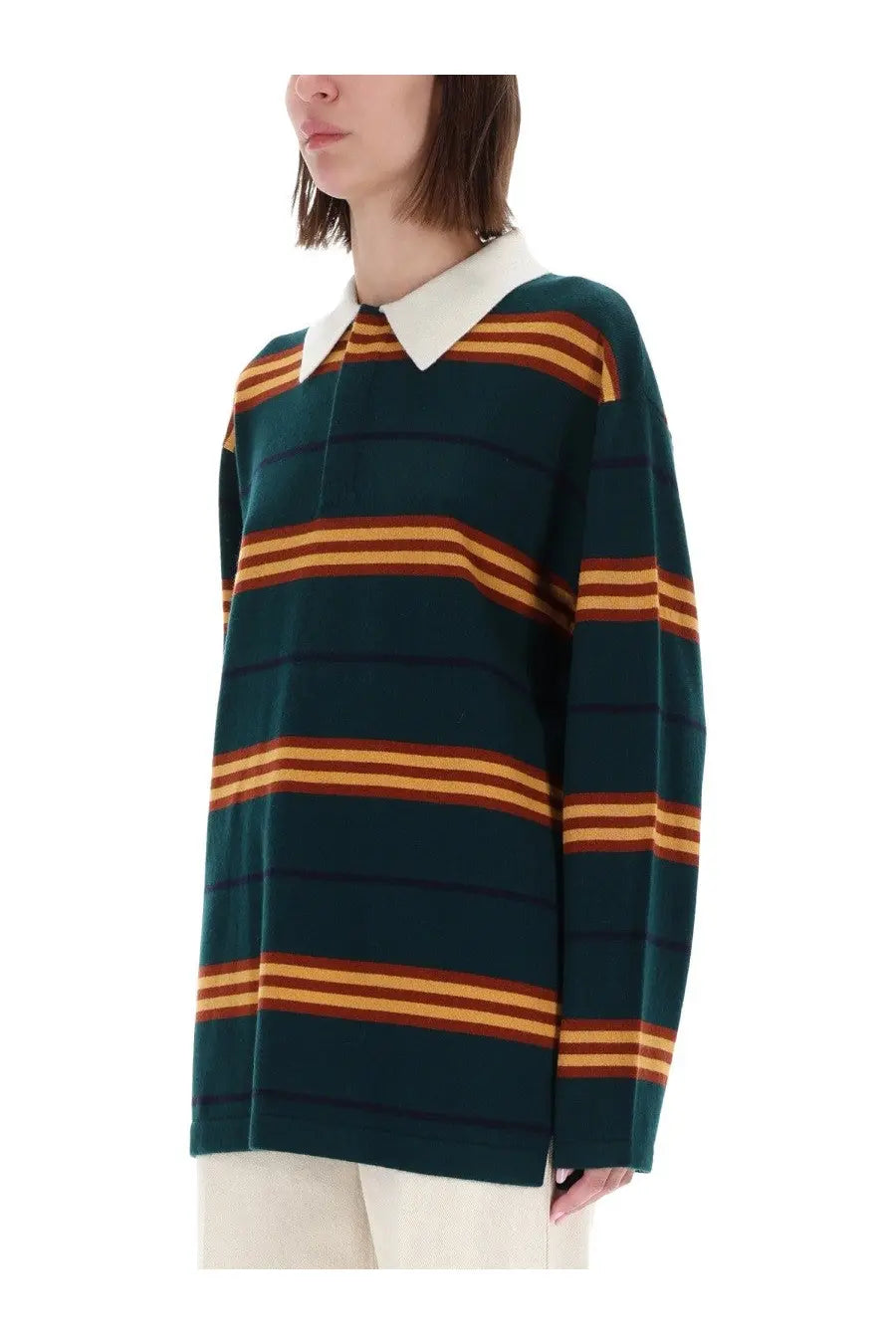 Guest In Residence Women's Striped Rugby Polo Shirt Multicolor, view 4