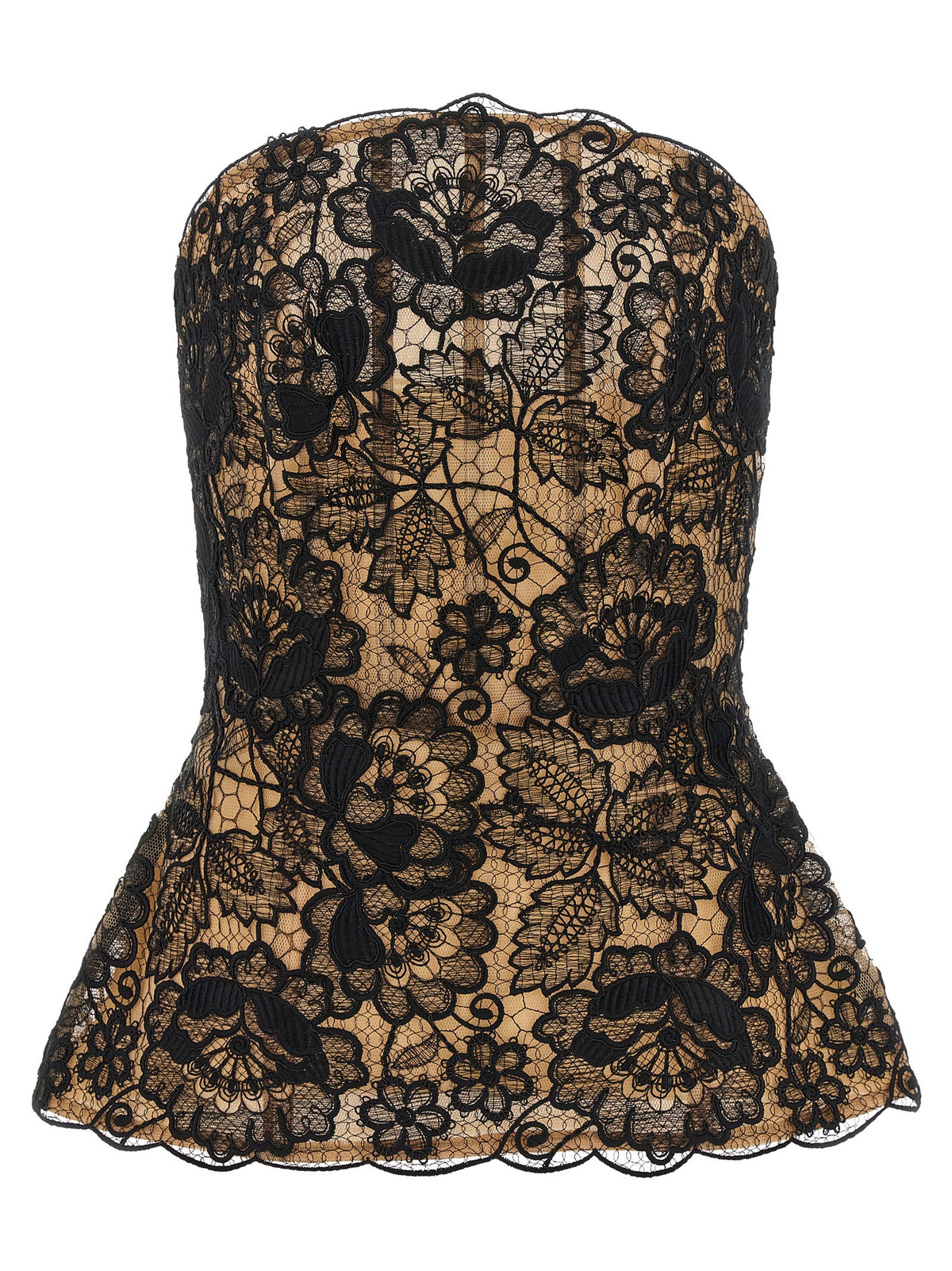 Elie Saab Guipure Lace Corset Black