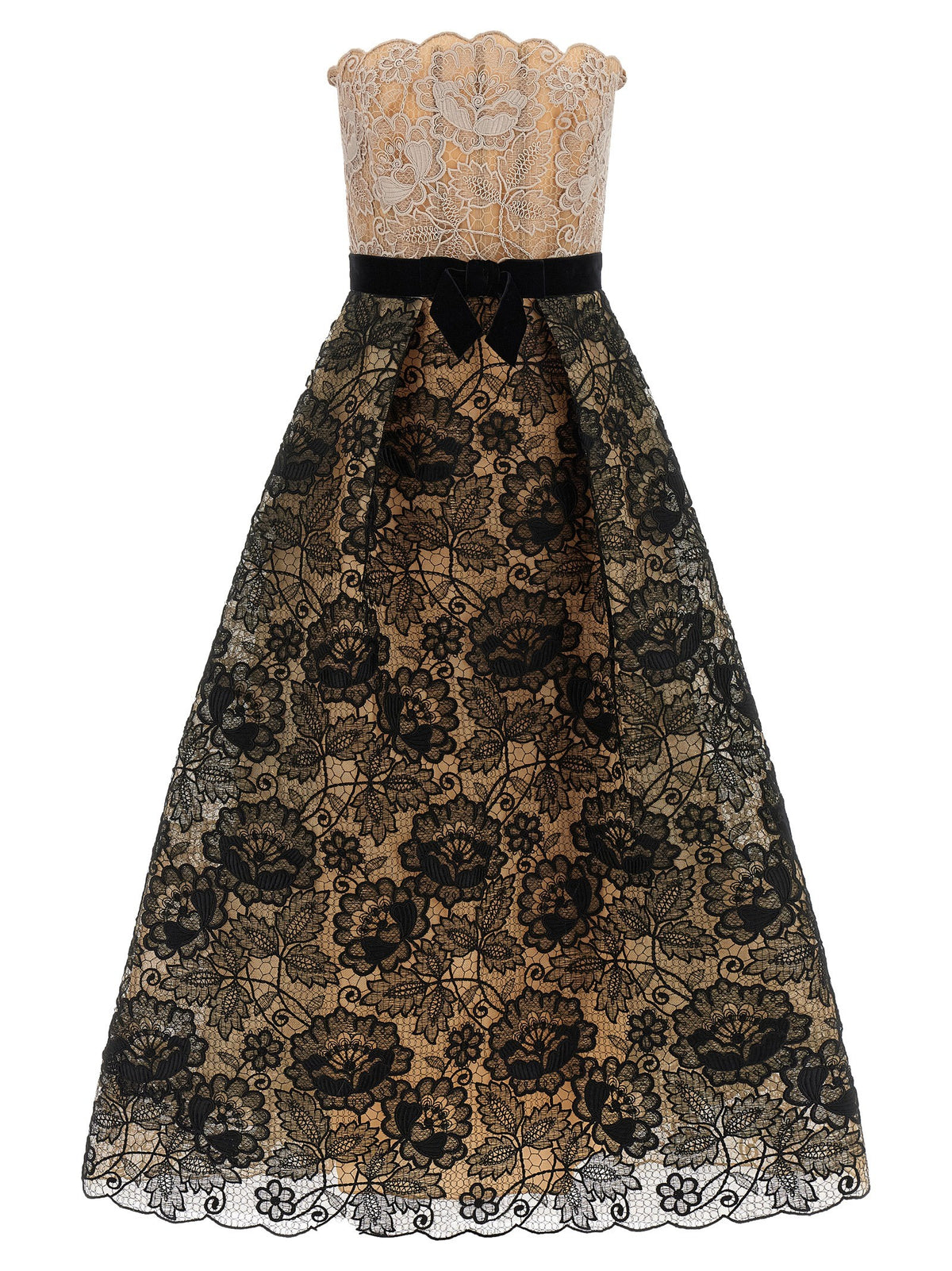 Elie Saab Guipure Lace Dress Gold