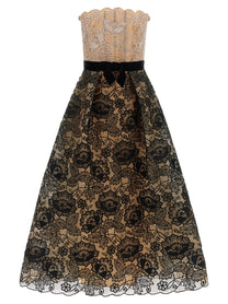 Elie Saab Guipure Lace Dress Gold