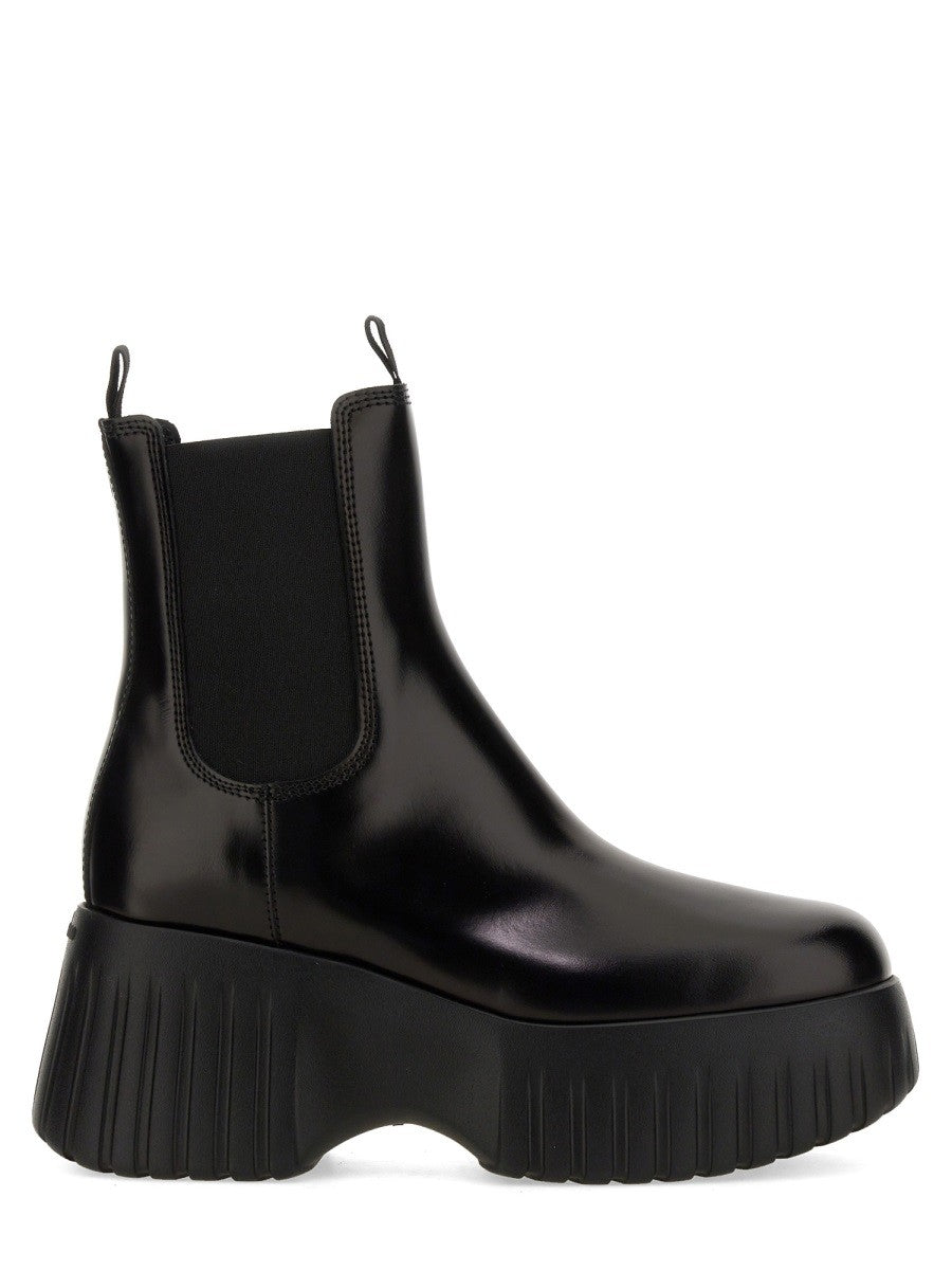 Hogan Women's Stripe Chelsea Boot Black Hogan