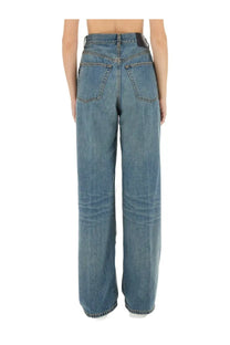 Haikure women’s candy wide leg jeans in blue denim with high rise waist and wide leg cut