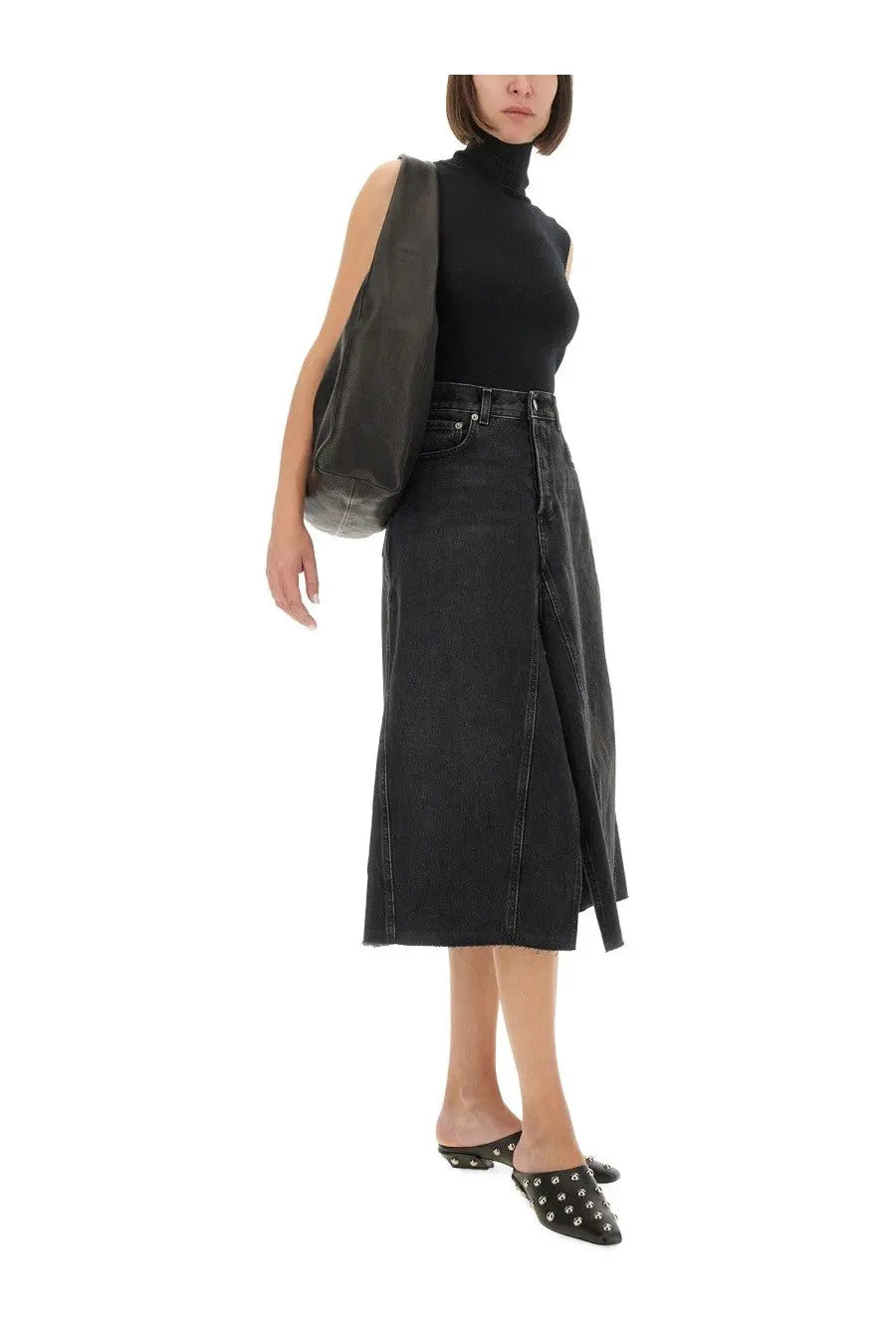 Haikure Women's Stacy Midi Skirt Black, view 2