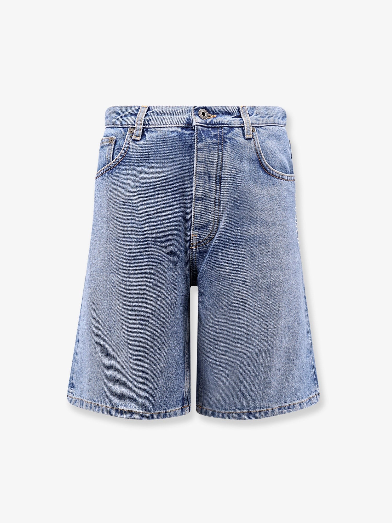 Off-White Men's Half Arrow Denim Shorts Blue