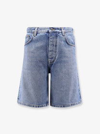 Off-White Men's Half Arrow Denim Shorts Blue