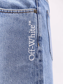 Off-White Men's Half Arrow Denim Shorts Blue