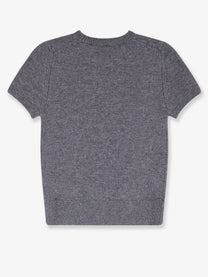 DUNST Women's Half Sleeve Knit Top Grey