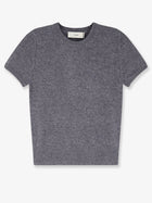 DUNST Women's Half Sleeve Knit Top Grey