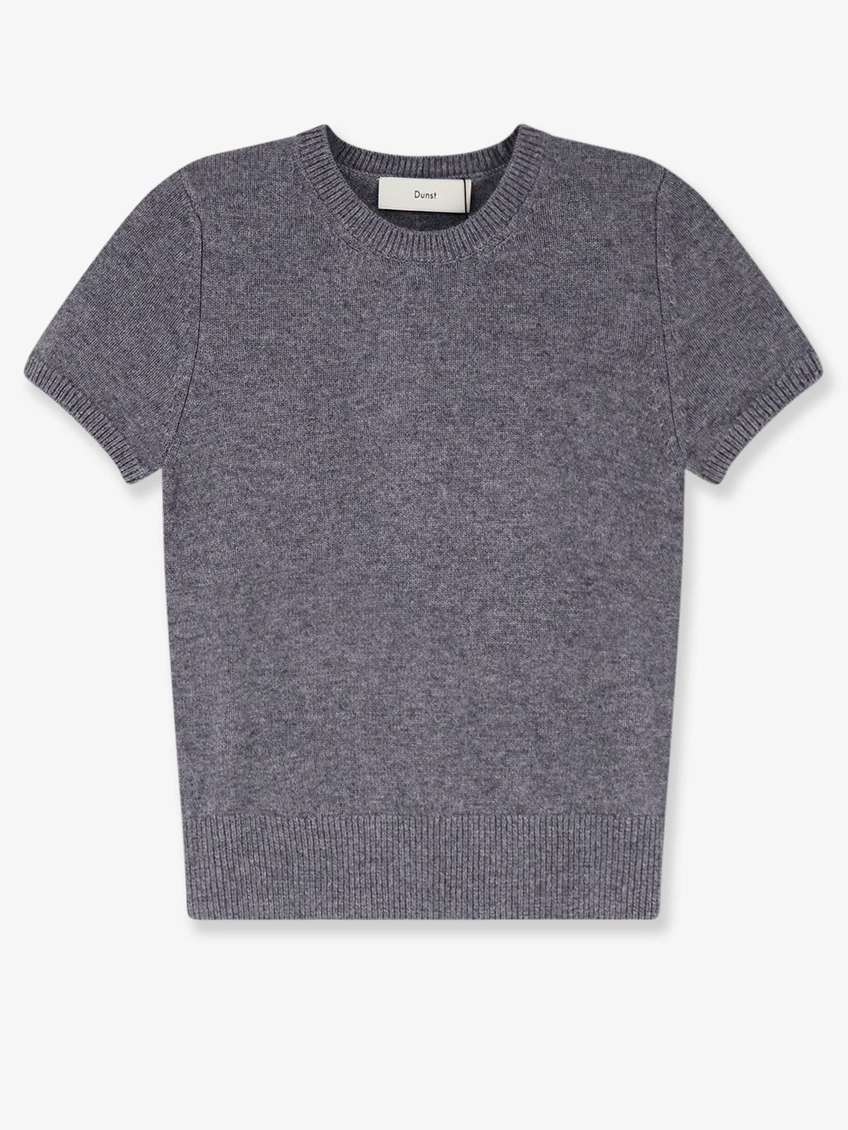 DUNST Women's Half Sleeve Knit Top Grey
