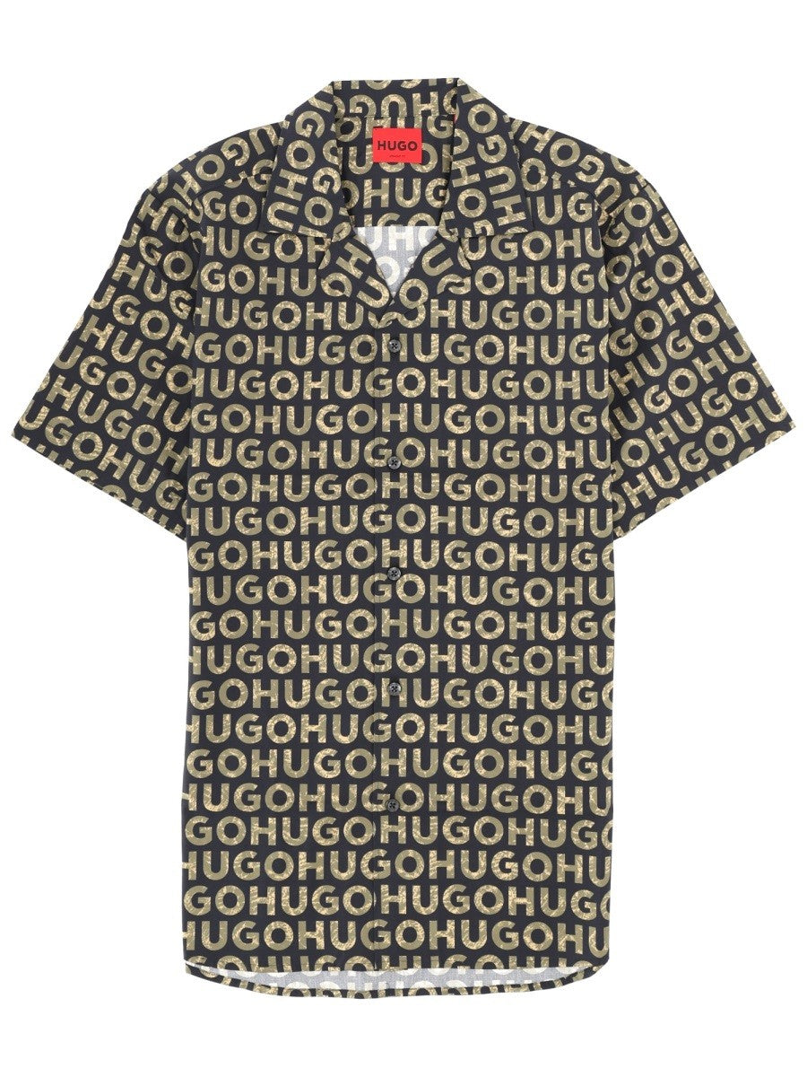 HUGO BOSS Men's Half Sleeve Shirt Green