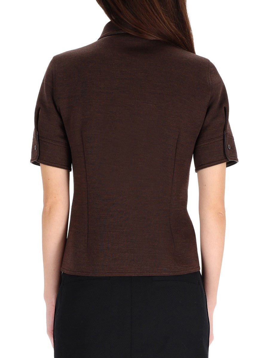 Gucci Women's Half Sleeve Shirt Brown
