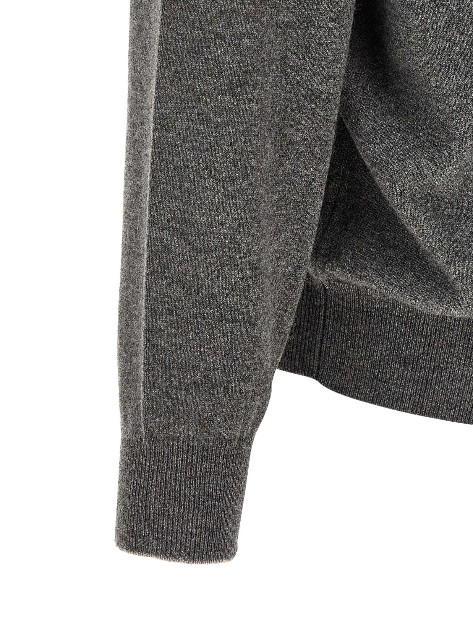 Brunello Cucinelli Half Zip Cashmere Sweater Grey