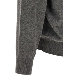 Brunello Cucinelli Half Zip Cashmere Sweater Grey