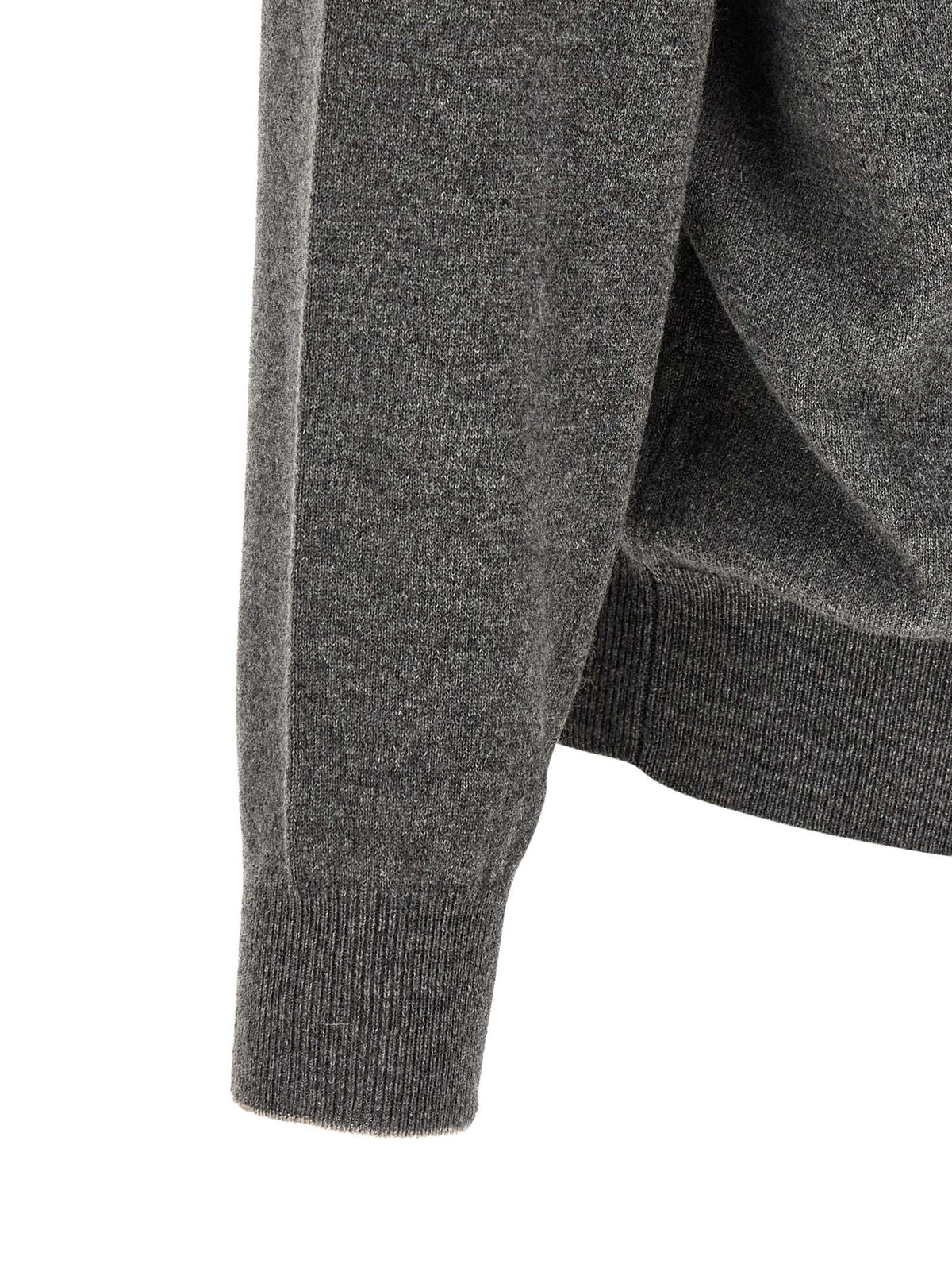 Brunello Cucinelli Half Zip Cashmere Sweater Grey, view 4