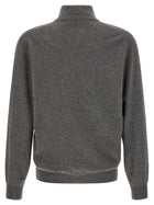 Brunello Cucinelli Half Zip Cashmere Sweater Grey, view 2