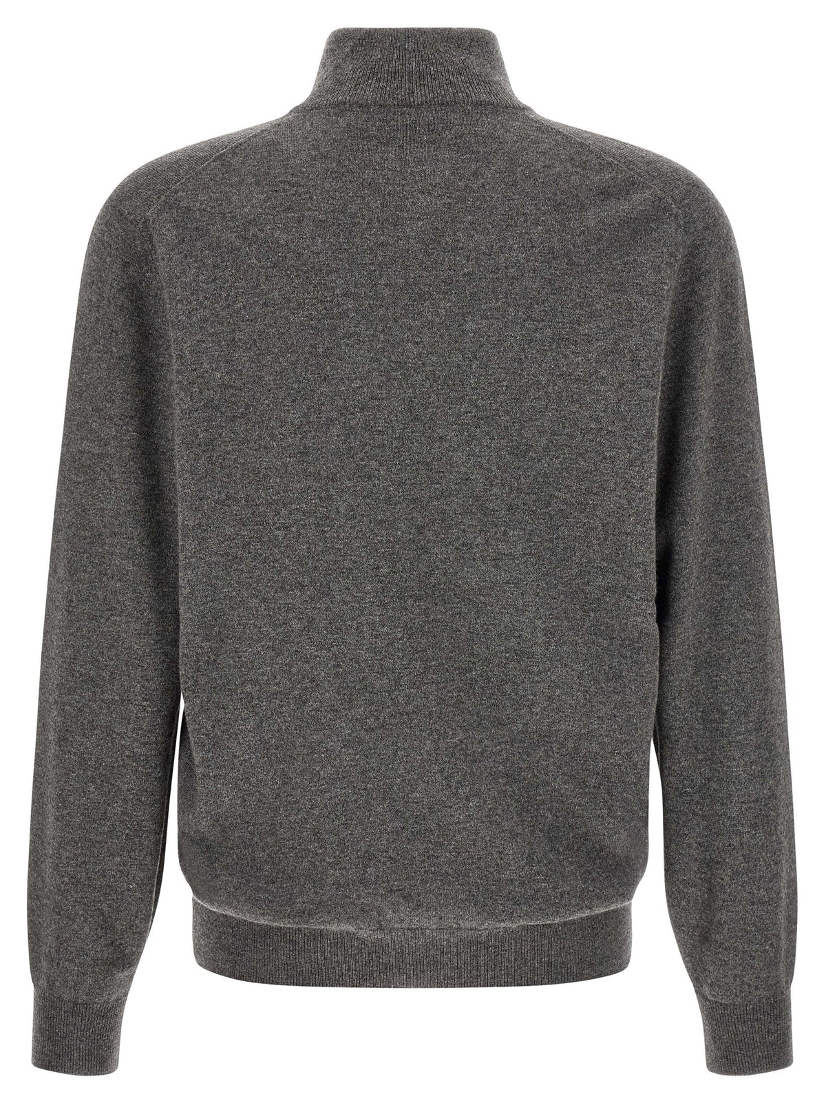 Brunello Cucinelli Half Zip Cashmere Sweater Grey, view 2