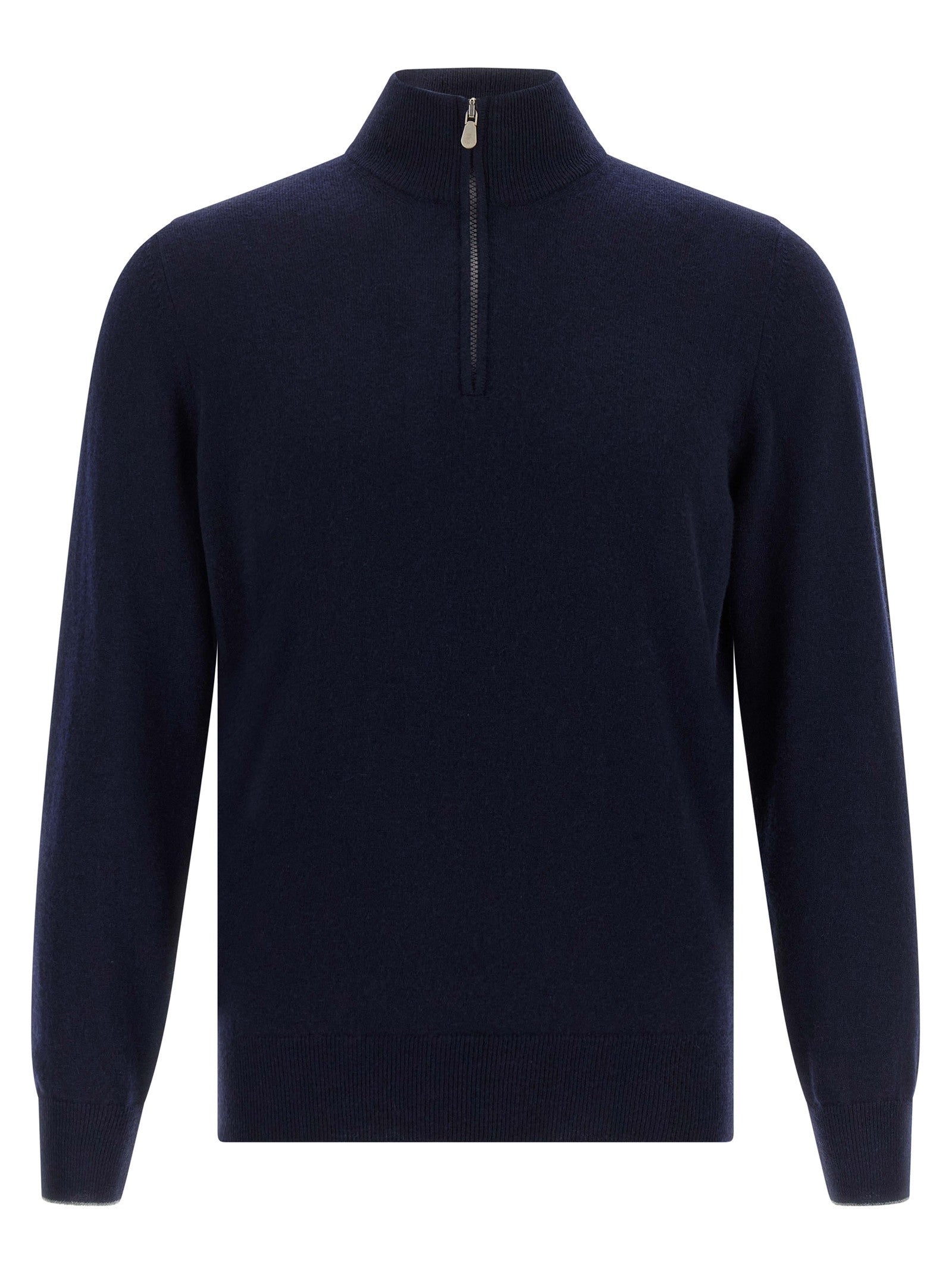 Brunello Cucinelli Half Zip Sweater Blue
