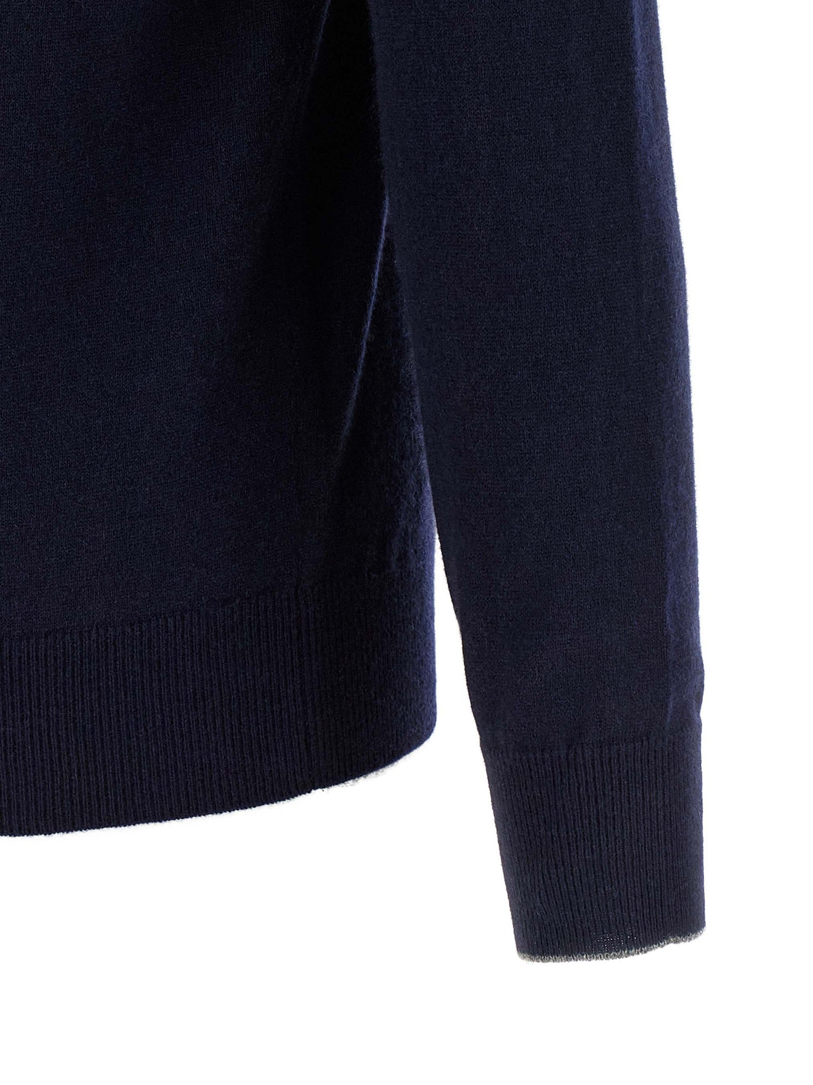 Brunello Cucinelli Half Zip Sweater Blue