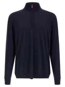 Kiton Half Zip Sweater Blue