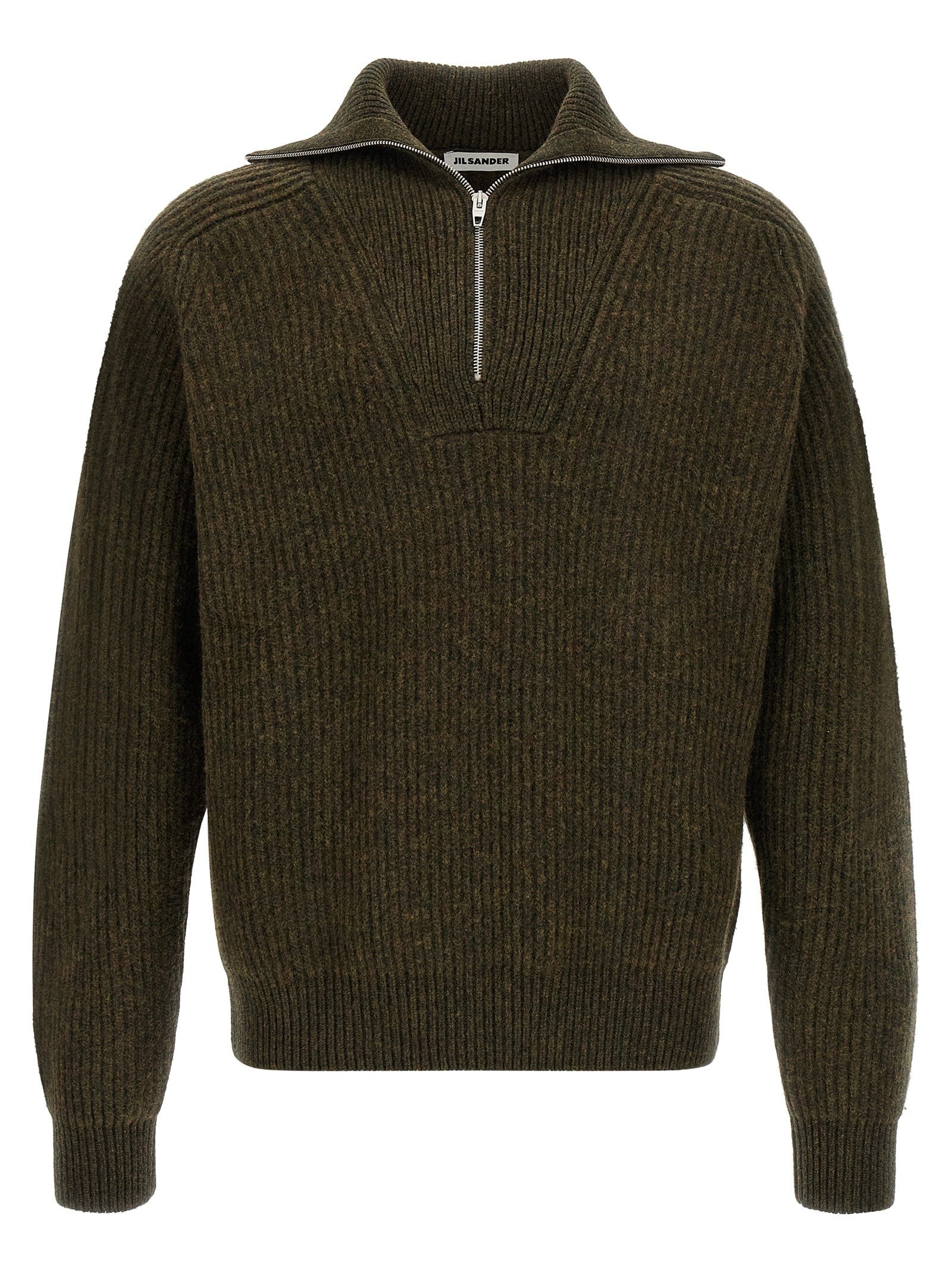 Jil Sander Half Zip Sweater Green
