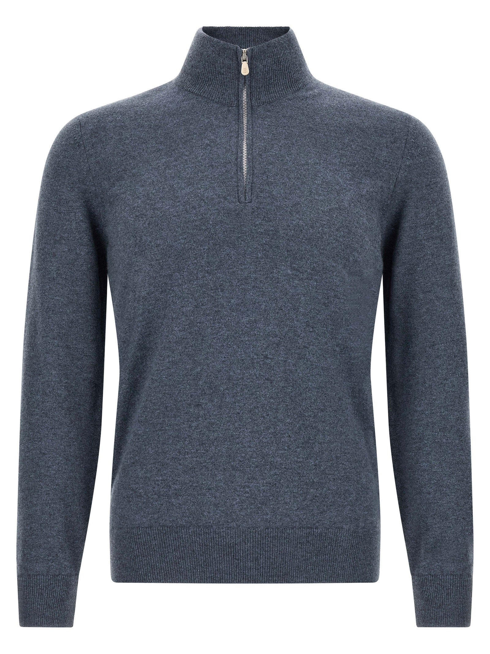 Brunello Cucinelli Half Zip Sweater Blue