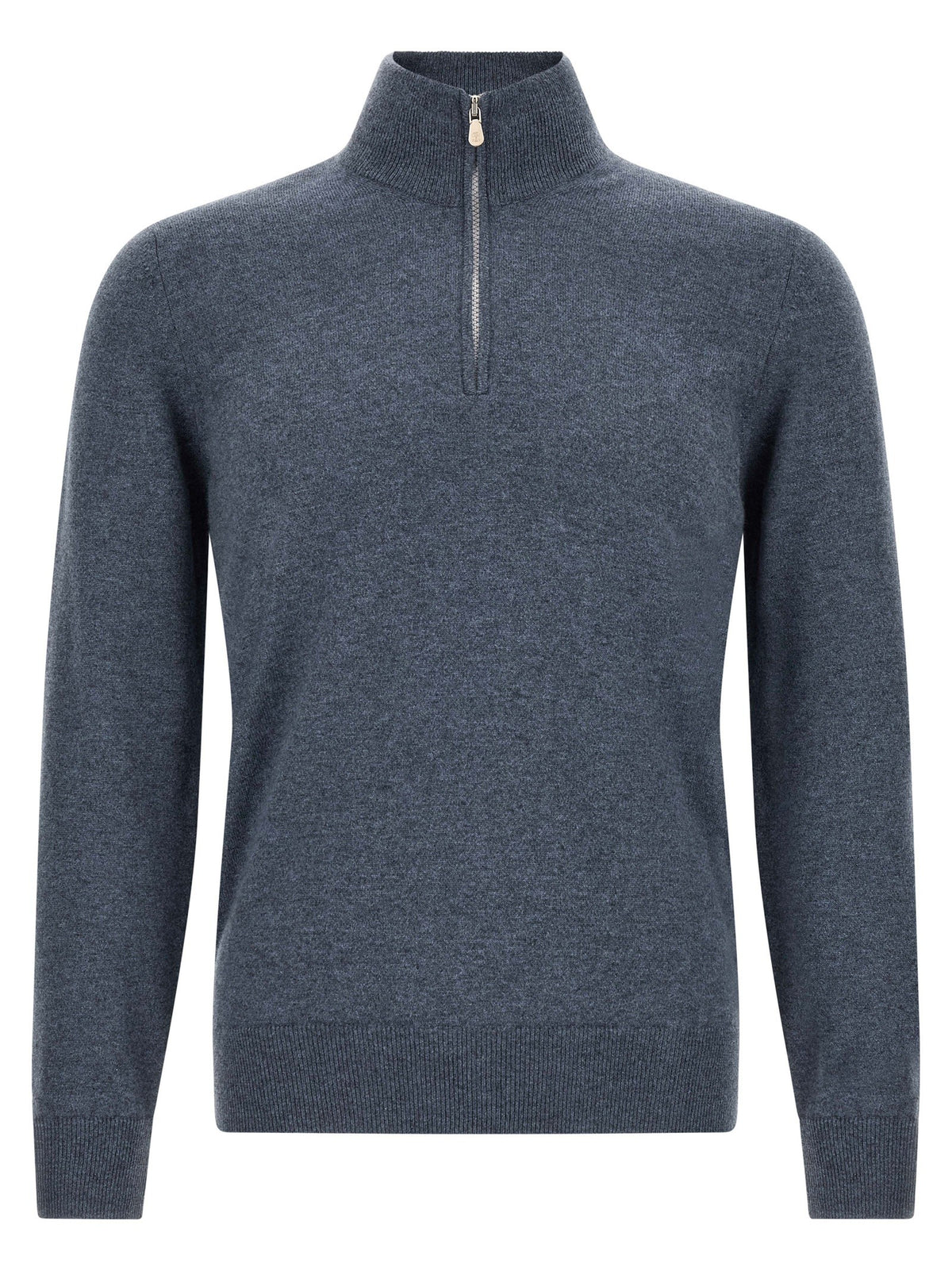 Brunello Cucinelli Half Zip Sweater Blue