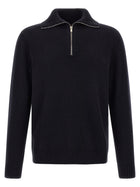Zanone Half Zip Sweater Blue