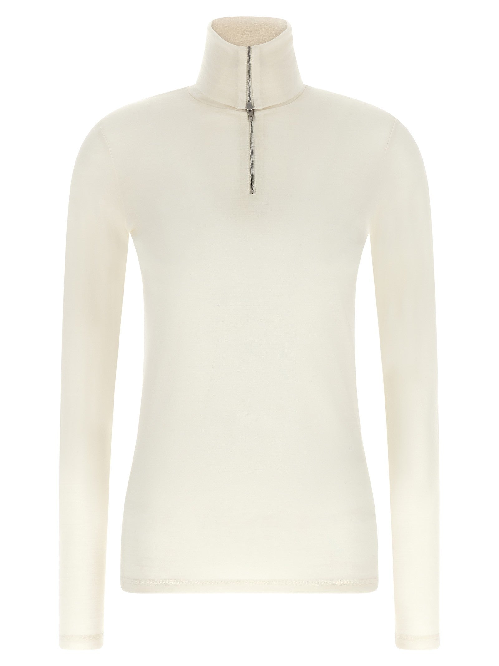 Jil Sander Half Zip Sweater White
