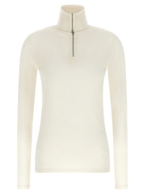 Jil Sander Half Zip Sweater White