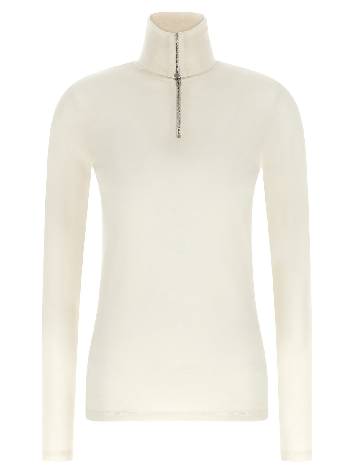 Jil Sander Half Zip Sweater White