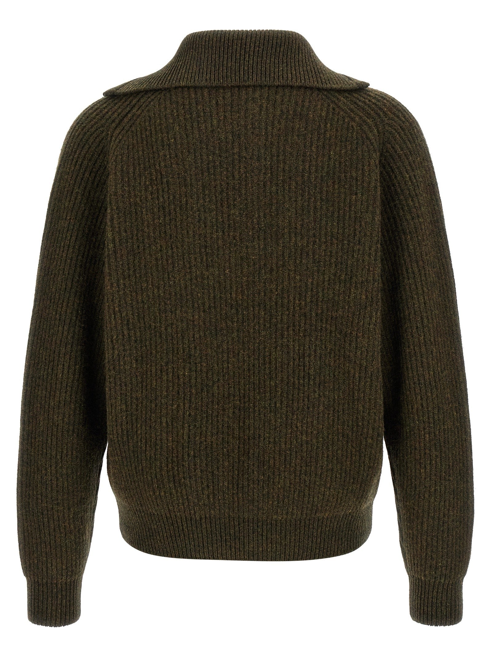 Jil Sander Half Zip Sweater Green
