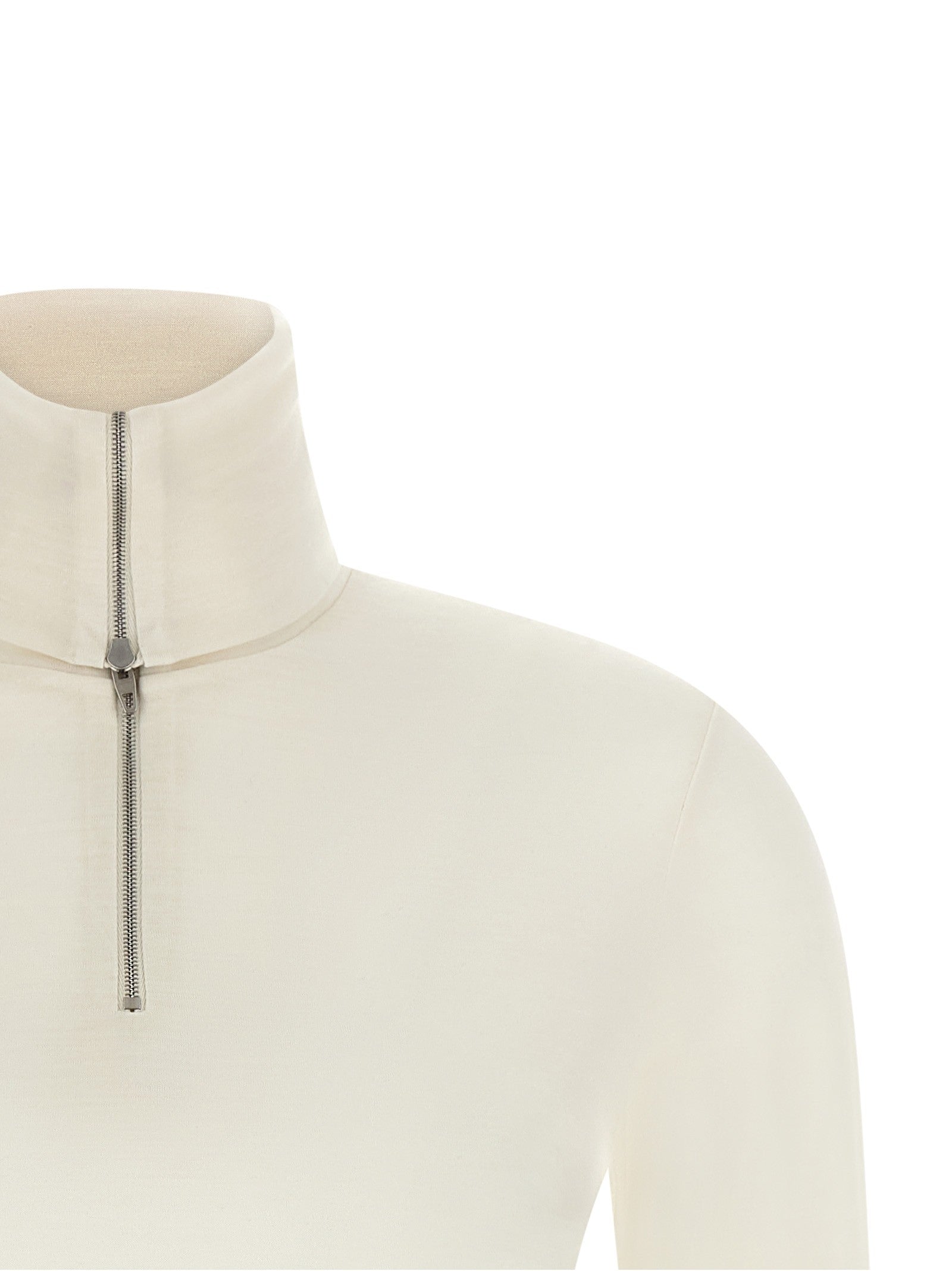 Jil Sander Half Zip Sweater White