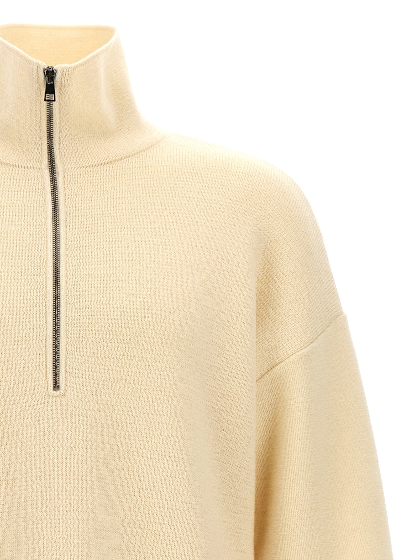 Ma'Ry'Ya Half Zip Sweater White