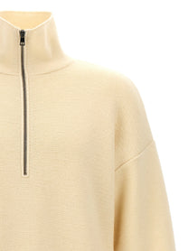 Ma'Ry'Ya Half Zip Sweater White