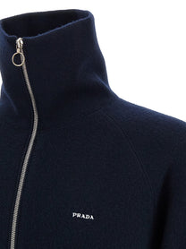 PRADA Half Zip Sweater Blue