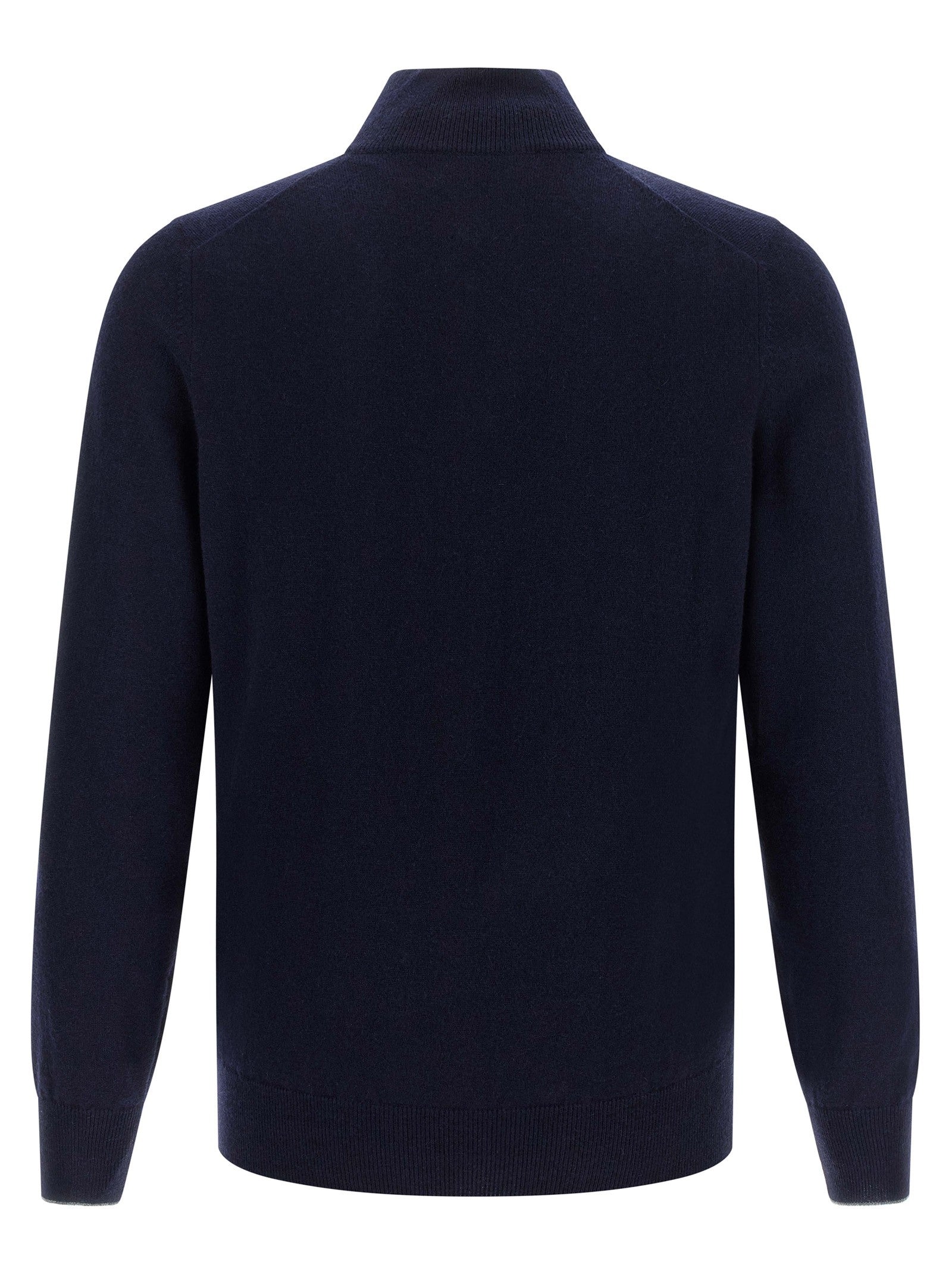 Brunello Cucinelli Half Zip Sweater Blue