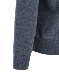 Brunello Cucinelli Half Zip Sweater Blue