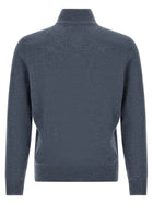 Brunello Cucinelli Half Zip Sweater Blue, view 2