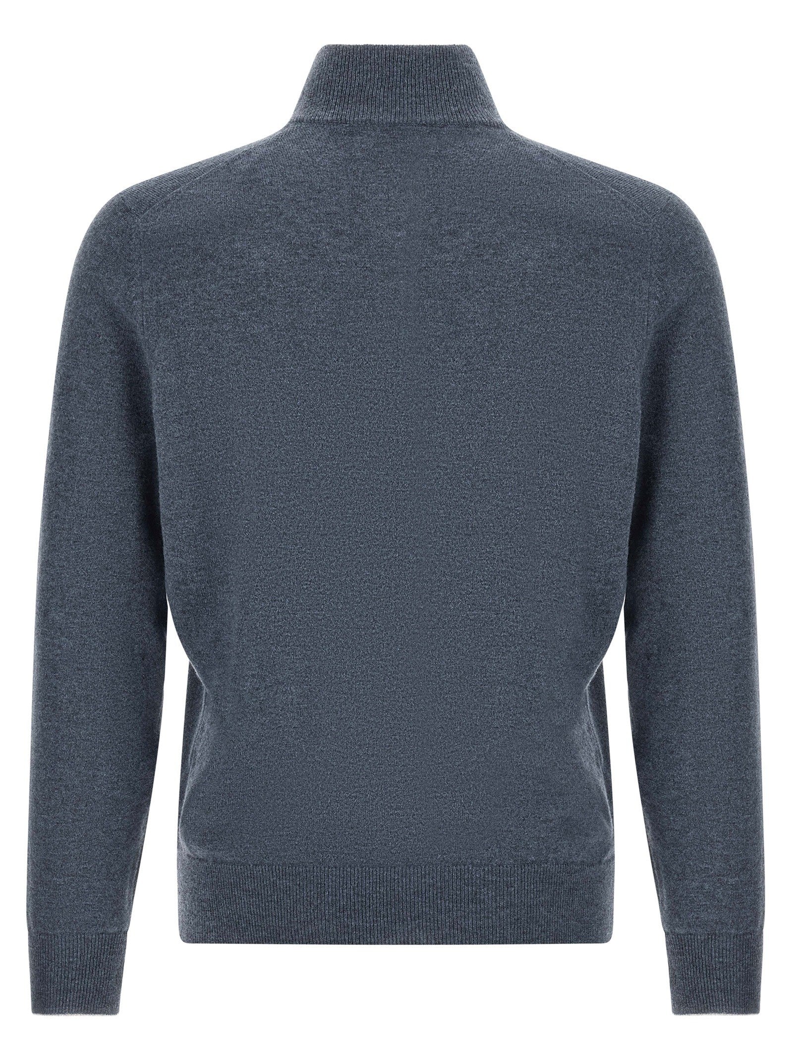 Brunello Cucinelli Half Zip Sweater Blue