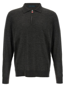 Kiton Halfzip Polo Shirt Grey