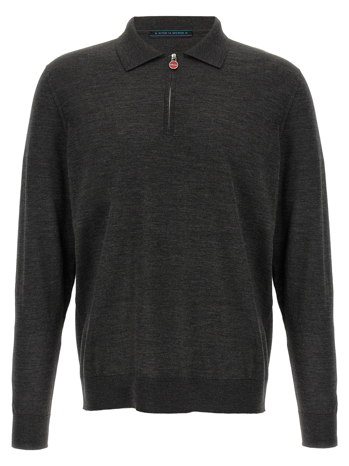 Kiton Halfzip Polo Shirt Grey