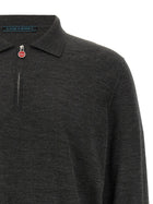 Kiton Halfzip Polo Shirt Grey