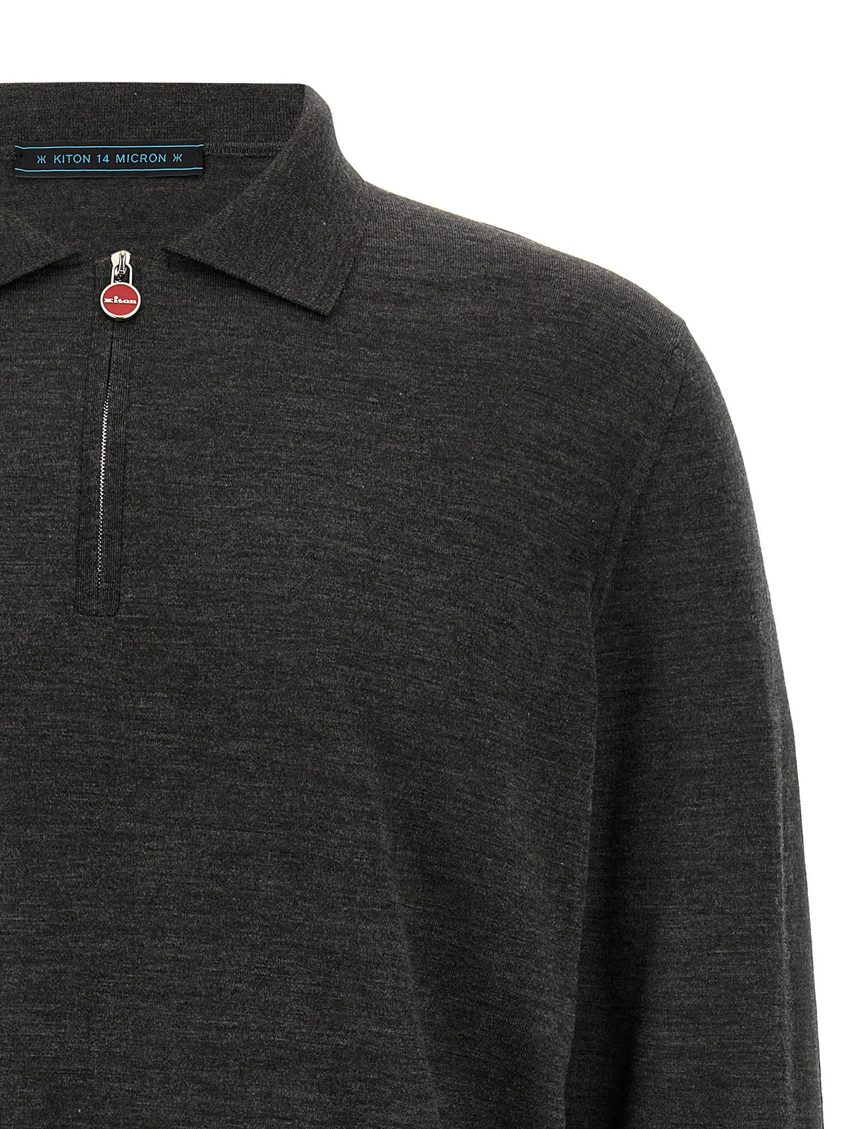 Kiton Halfzip Polo Shirt Grey