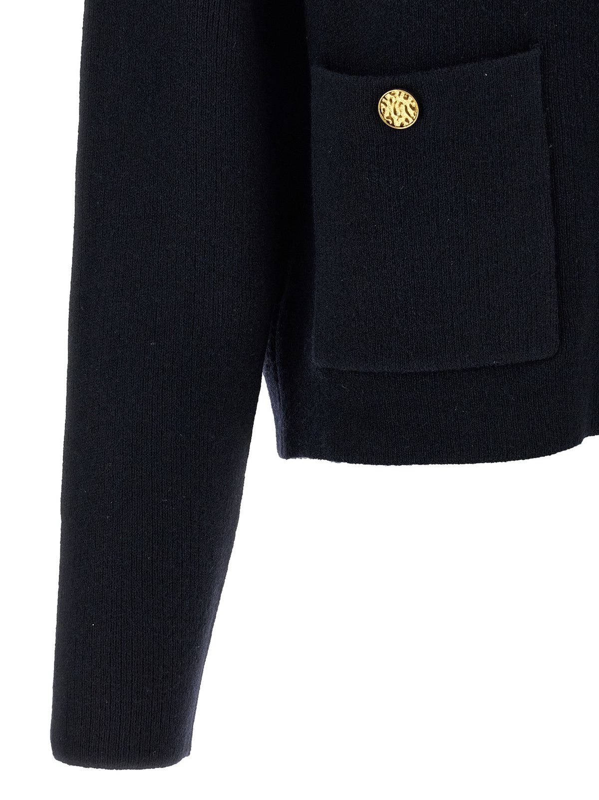 Toteme Hammered Button Cardigan Blue