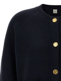 Toteme Hammered Button Cardigan Blue