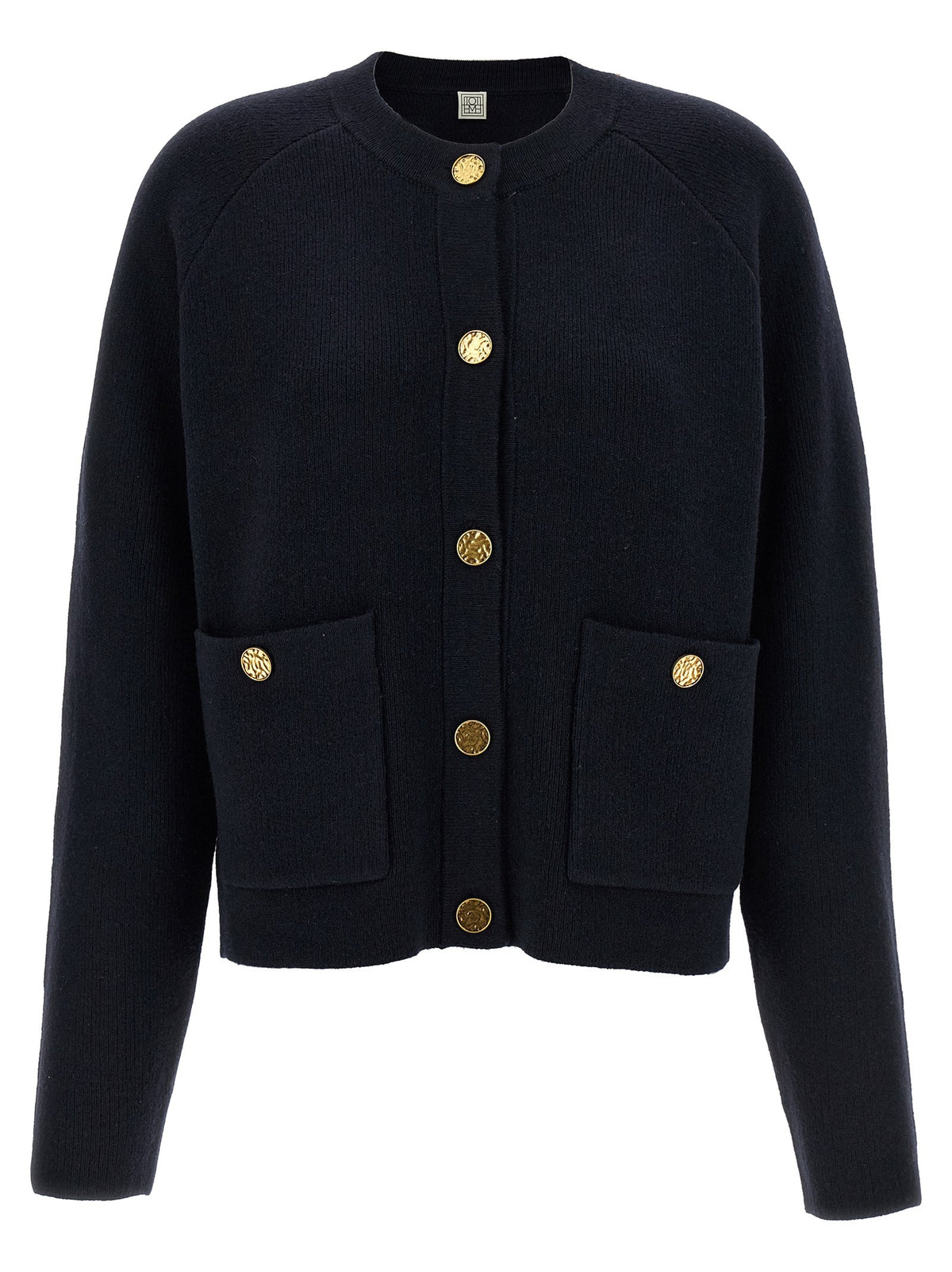 Toteme Hammered Button Cardigan Blue